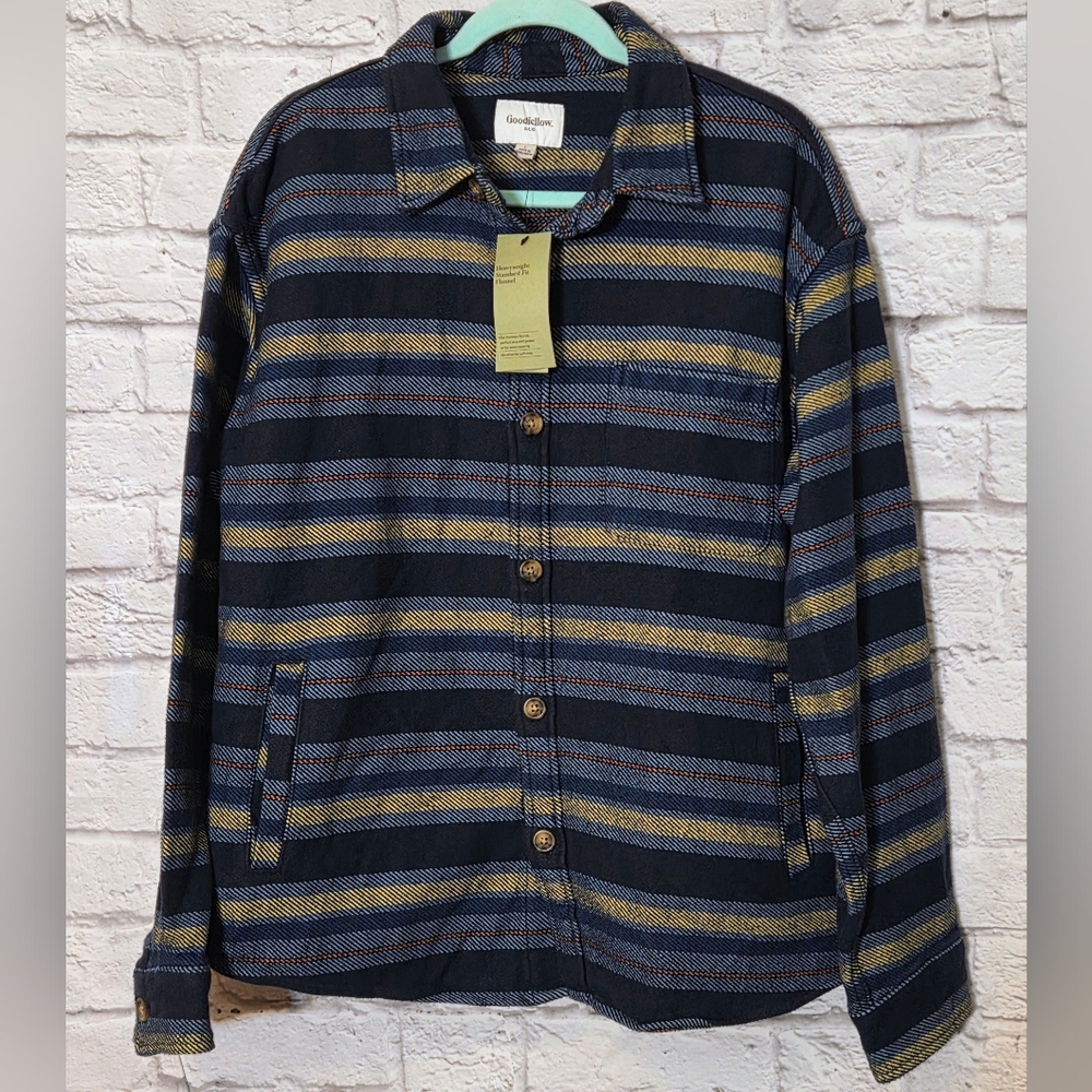 Goodfellow & Co Men's Heavyweight Striped Shirt Jacket Size L